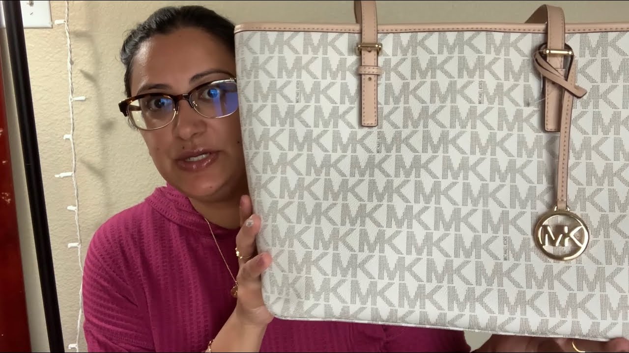 MICHAEL KORS - on SALE with 25% off - JET SET TRAVEL LARGE SAFFIANO LEATHER  TOTE - REVIEW/MODSHOTS 