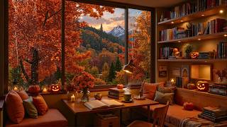 Misty Lakeside Autumn Retreat 🍂 Rain Sounds, Soft Jazz Piano & Fireplace Warmth for Focus & Relax screenshot 5