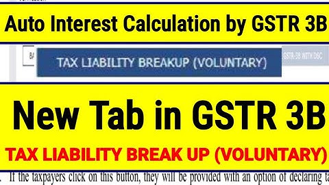 What is Auto interest calculator in GSTR 3B | What is Tax Liability Break-up Voluntarily in GSTR 3B