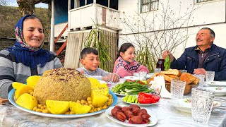 Making our Yard for Spring! Recipe for Whole chicken cooked inside Minced meat