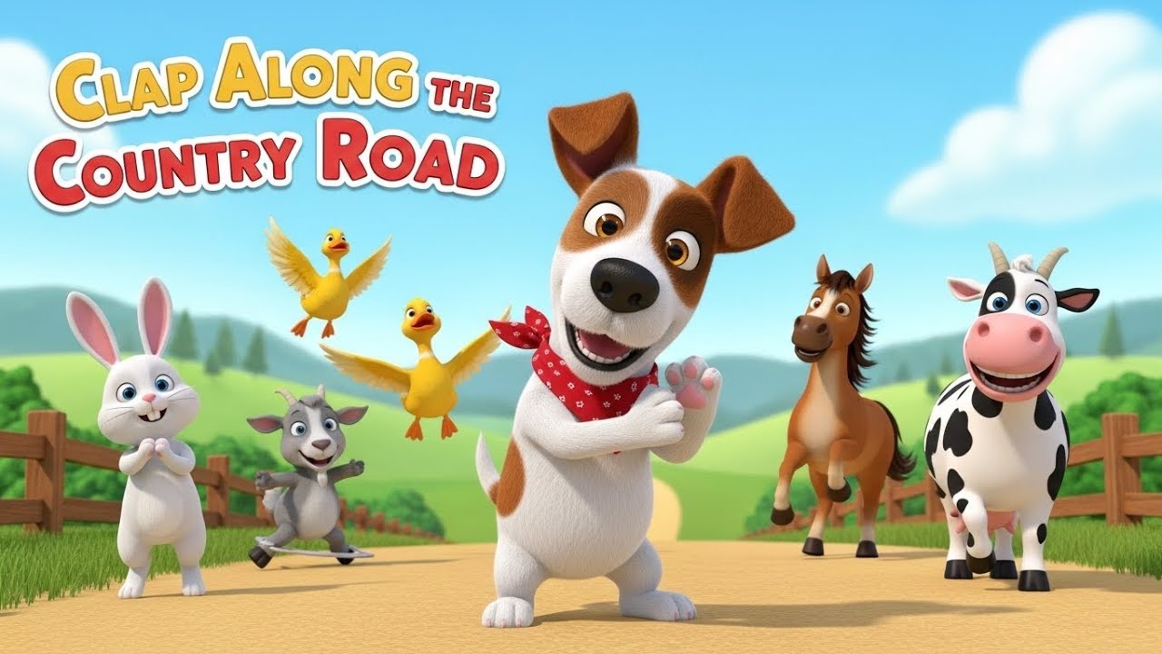 Clap Along the Country Road  /  Animated Fun Sing Along for kids