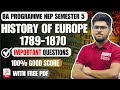 History of Europe 1789-1870 Semester 5 Most Important Questions Ba Programme NEP sol