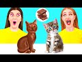 チョコレートの食べ物 vs 本物の食べ物のチャレンジ | 楽しいいたずら TeenChallenge の味覚テスト
