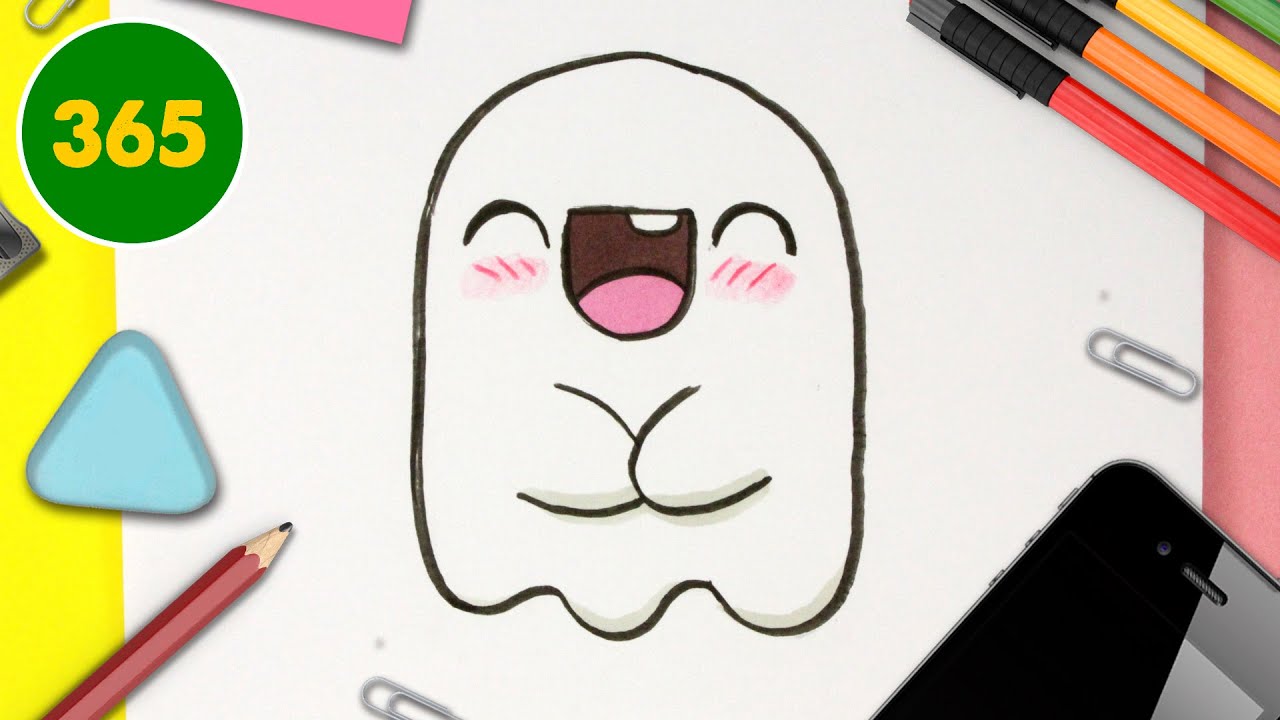 Como desenhar Fantasma de Halloween ❤ Desenhos Kawaii - Desenho para  Desenhar 