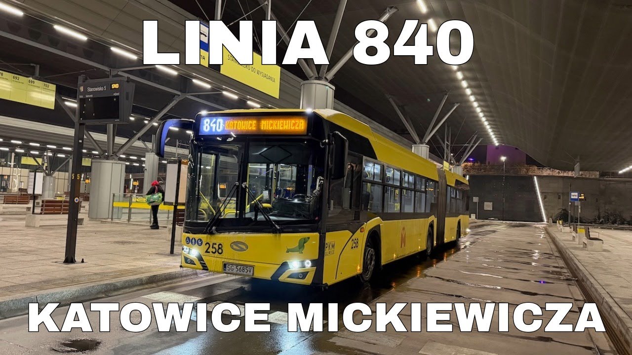 Nocny przejazd | Linia 840 Gliwice CP - Katowice Mickiewicza | PKM Gliwice