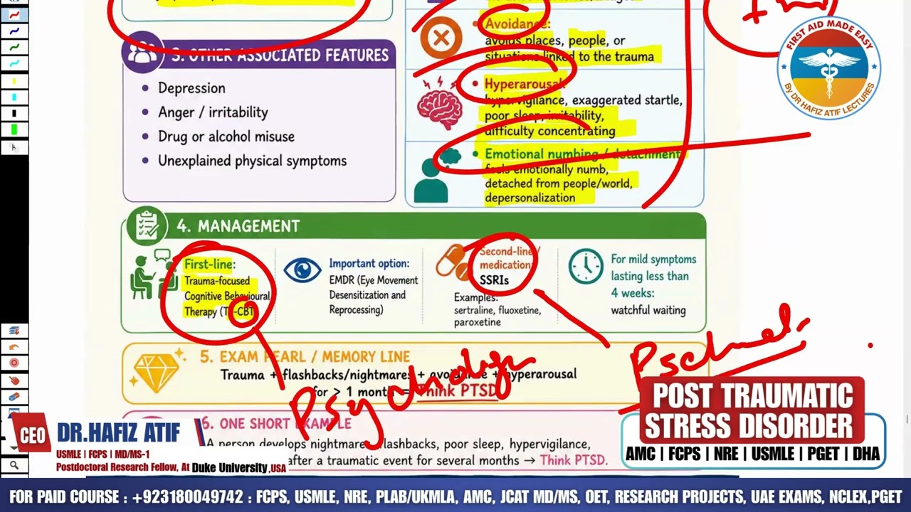 POST-TRAUMATIC STRESS DISORDER | Rapid Revision | High-Yield Topic for AMC | Dr Hafiz Atif