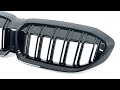 Central Kidney Grilles suitable for BMW 3 Series G20 Sedan G21 Touring (2019-2022) Piano Black