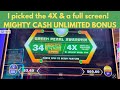 Mighty Cash Unlimited 4X Pick Bonus! Full Screen!
