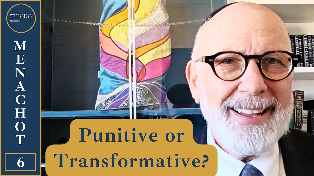 What Is the Purpose of a Sacrifice? Daf Yomi MENACHOT 6 Matmonim by Rabbi Lapin