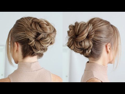 видео: EASY UPDO USING 5 ELASTICS | For medium long hair