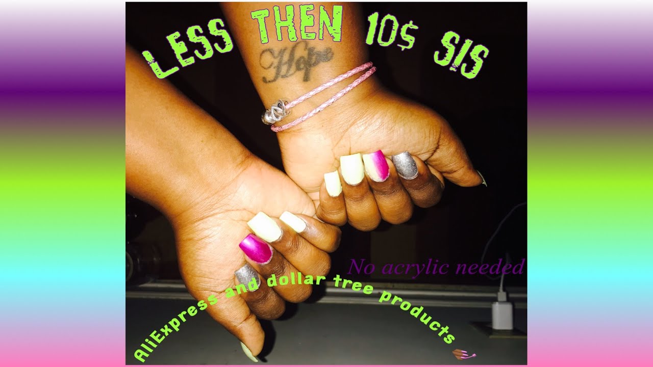 DIY Nails At Home No Acrylic Needed Less Then 10$ - YouTube