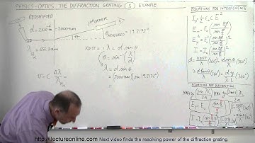Physics - Optics: Diffraction Grating (5 of 7) Velocity=? of Redshifted Galaxy