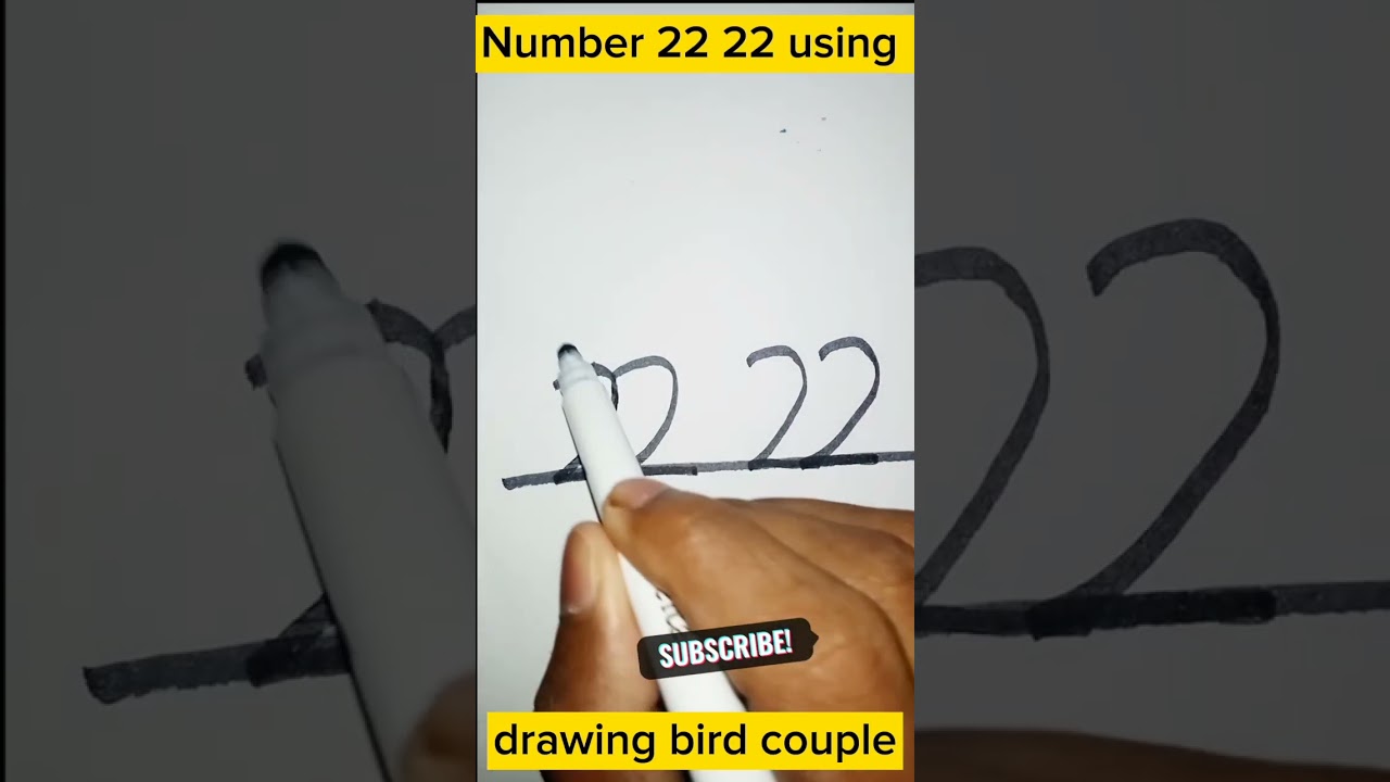 Number 22 22 using beautiful esay bird 🐦 drawing 