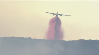 Brush fire burning north of Campo near I-8 explodes to 350 acres