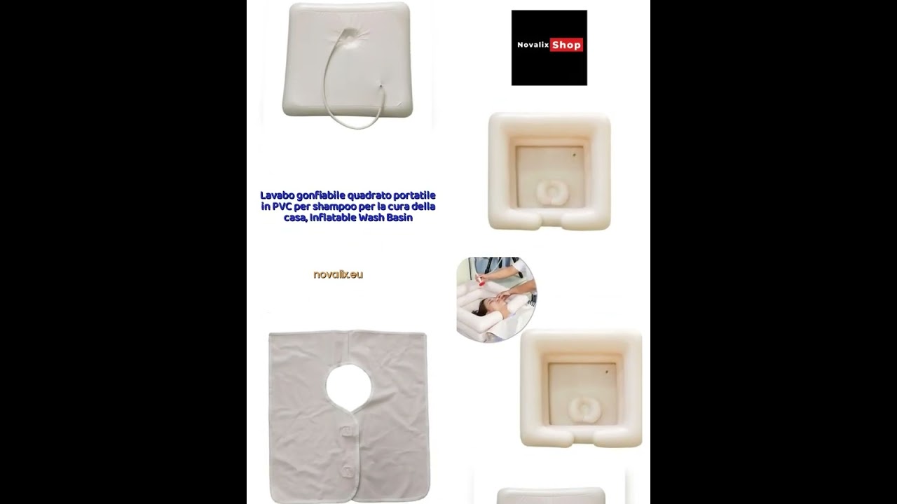 Lavabo gonfiabile quadrato portatile in PVC per shampoo per la cura della casa, Inflatable Wash B...