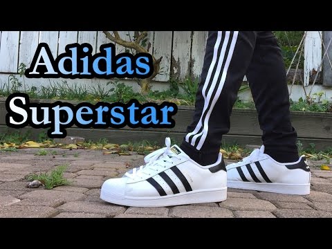 adidas superstar black on feet