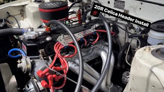 LCEngineering 20R Shorty Header & exhaust install 1980 Toyota Celica