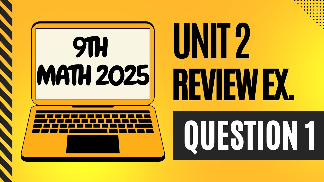 9th Math New Book 2025 || Unit 2 || Review Exercise || Question No.1 ...