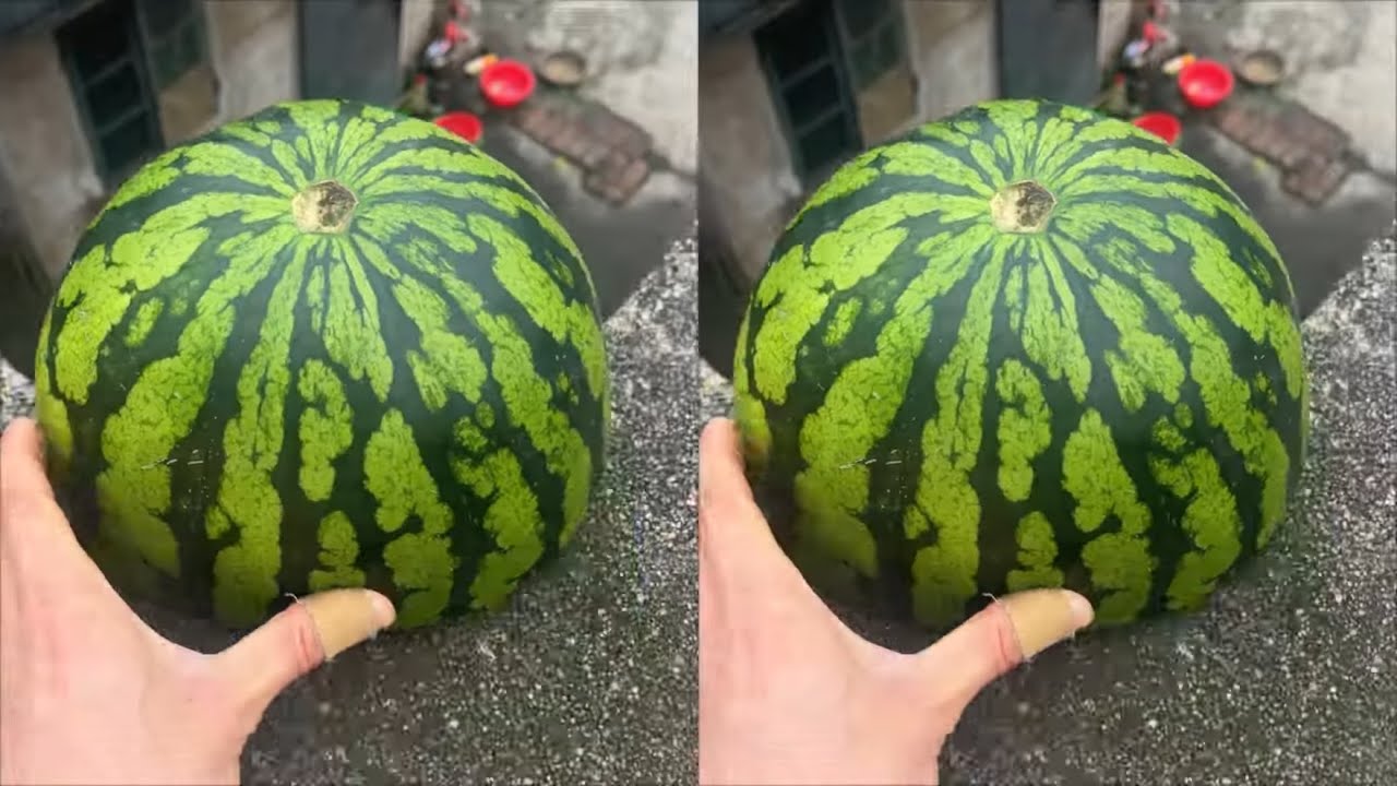 Experiment: Will a watermelon explode if it rolls down from a tall building? 🍉💥