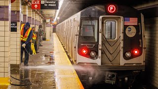 ⁴ᴷ NYC Subway: Late Night (F) Trains to/from Euclid Avenue Action 