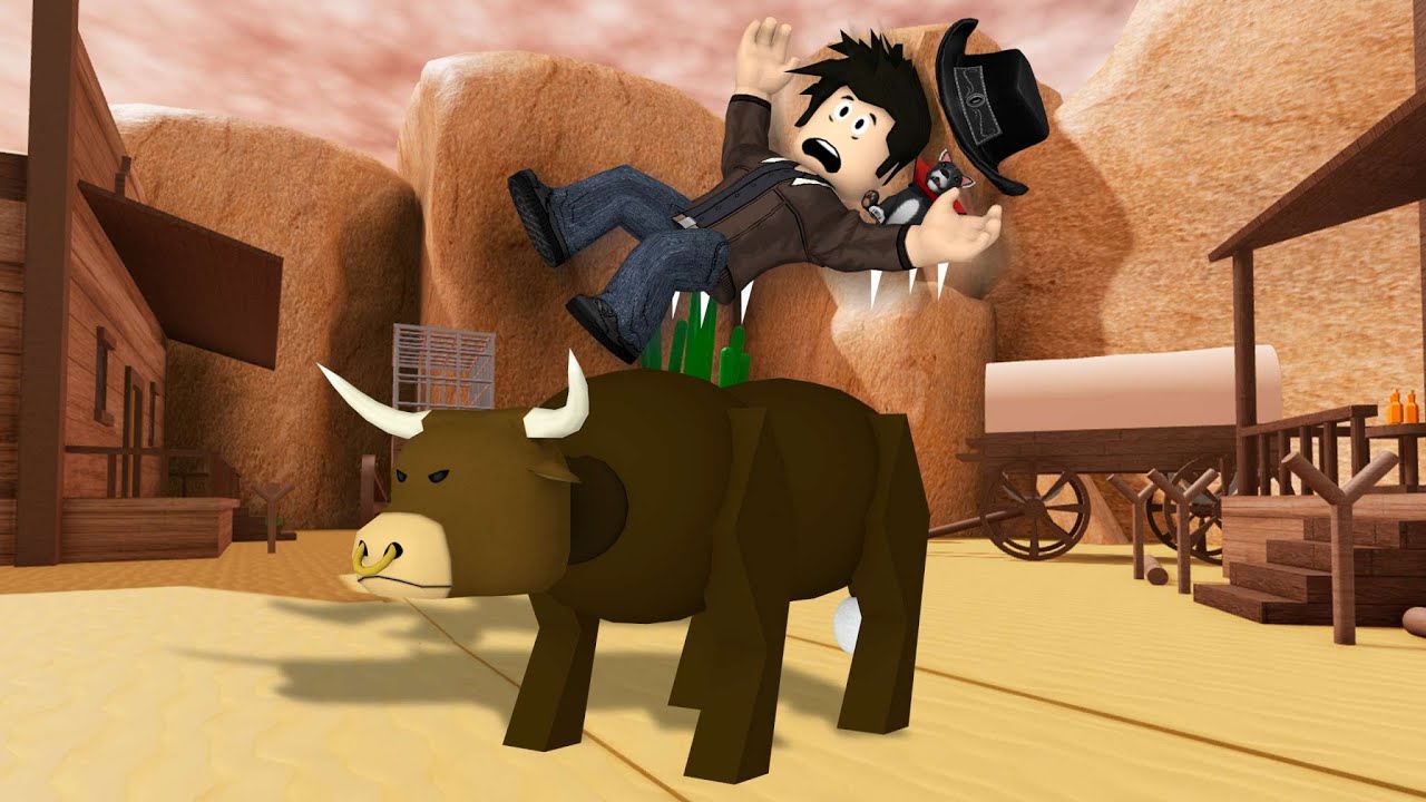 TOURO COM CHIFRES MUITO FORTES  Roblox - Escape Wild West Obby