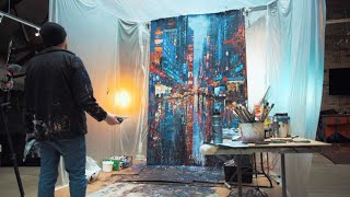 New York Blues - Giant Time Square Painting session