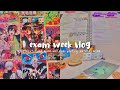 exam week vlog | note taking, watching anime, anime wall, anime glass painting