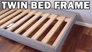 Easy DIY Wood Twin Bed Frame [With Metal Legs]