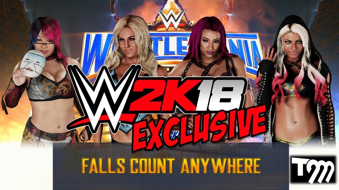 WWE 2K18 EXCLUSIVE - Falls Count Anywhere Fatal 4 Way Wrestlemania Match