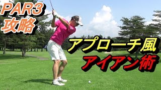 【ゴルフ初心者の方へ】短いPAR3簡単攻略アイアン術☆アプローチ風アイアンショットで大きなミスショットを減らそう！