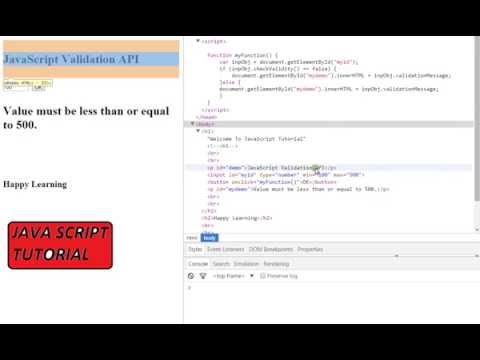 JAVASCRIPT VALIDATION API   DEMO