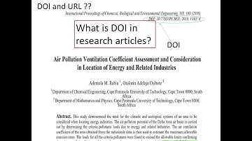 What is DOI | What is difference between DOI and URL