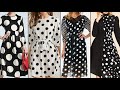 Stunningly Gorgeous &amp; Elegant Polka-dot Printed chiffon summer skater/frock design ideas for women