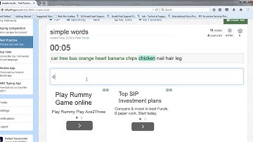 10FastFingers Text Practice  (simple words) - 96 WPM with 100% Accuracy