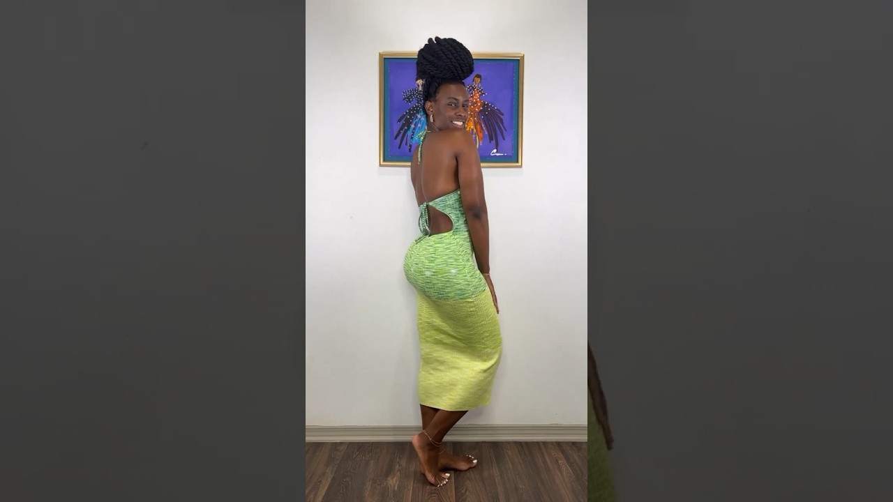 I found the cutest green ombre knit dress! 