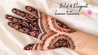 Bold and beautiful henna design | viral mehndi design | elegant henna design step by step tutorial  screenshot 2