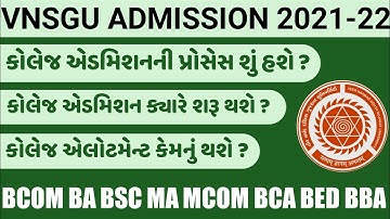 vnsgu admission 2021-22 | Process | Registration | BCOM BA BSC MA MCOM...