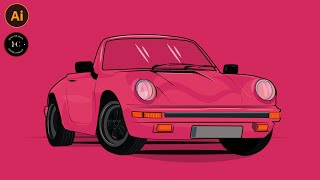 Adobe Illustrator CC Tutorial How to Draw Flat Vector Car Illustration