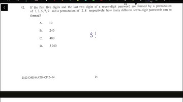 HKDSE 2022 Math paper 2 - #42  permutation