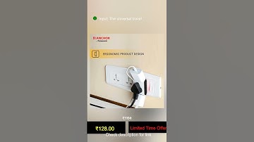 ANCHOR 6A 3 Pin Multi Plug Socket Travel Adapter with Universal Socket, 3 Pin Multi Plug Extens