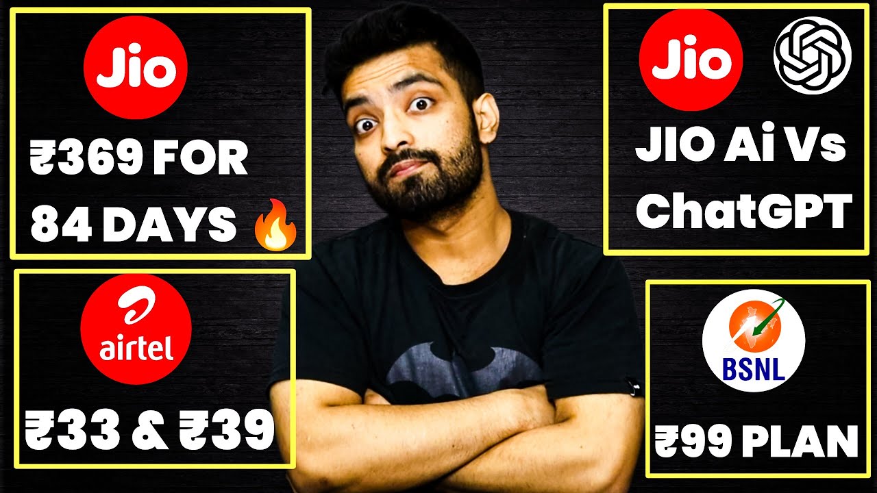 Jio ₹369 For 84 Days 🔥, Airtel 33 ₹39 Plans, Jio Ai Vs ChatGPT, BSNL Satellite Internet, BSNL 99