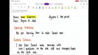 How to Take Cornell Notes