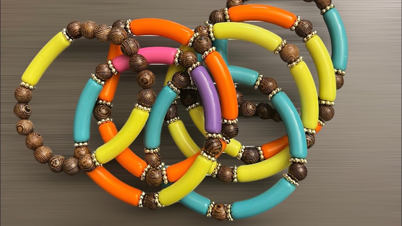 How to make stretch noodle bracelets - YouTube