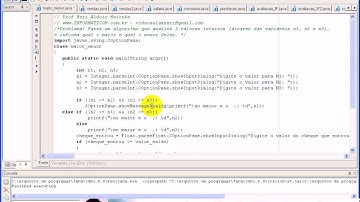 aula 1049 Algoritmos e Logica de programação   Exerc SE Maior Menor no Java