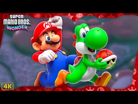 Super Mario Bros Wonder ᴷ World 5 Fungi Mines All Collectibles 2P Mario Yoshi Gameplay