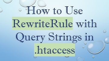 How to Use RewriteRule with Query Strings in .htaccess