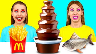 Chocolate Fountain Fondue Challenge | Funny Situations by MeMeMe Challenge
