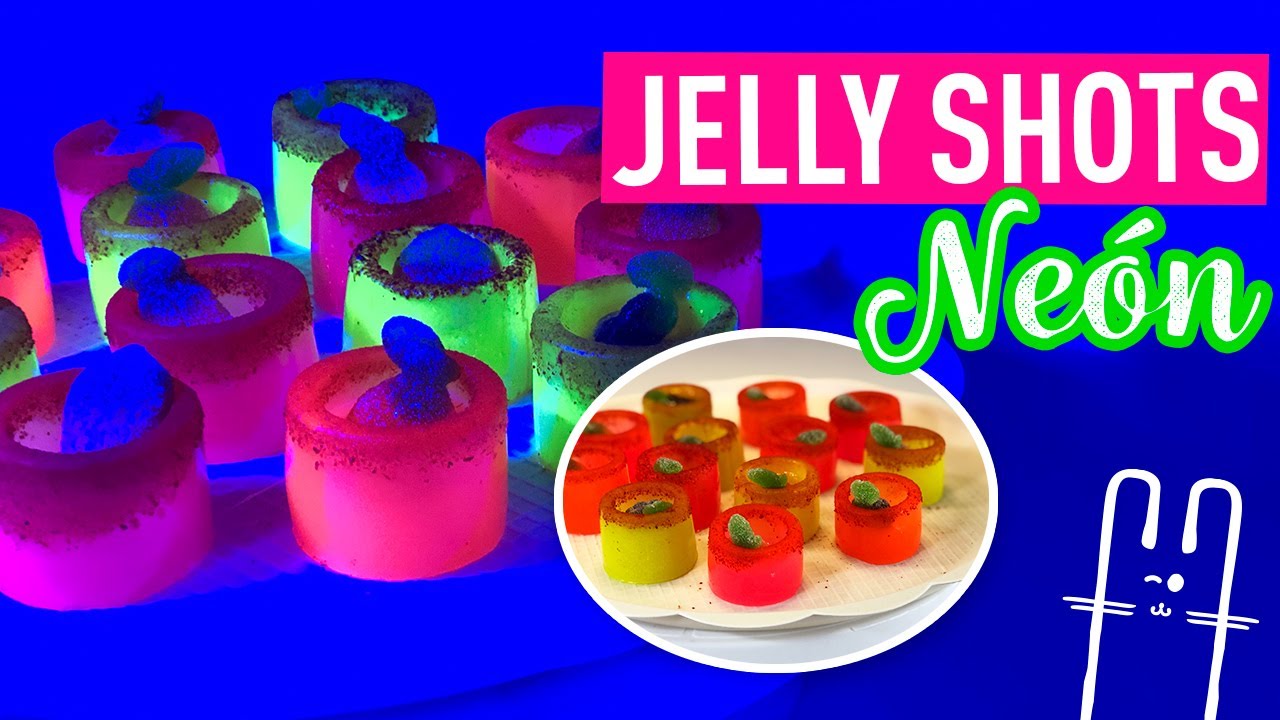 JELLY SHOTS PARA FIESTAS GELATINAS FLOURESCENTES GELATINAS NEÓN