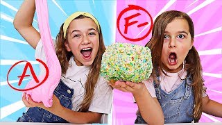 I grade my sisters slimes challenge 2! slime school again? there will
be two rounds where cilla and maddy have to make for each other in
only 5 minutes...