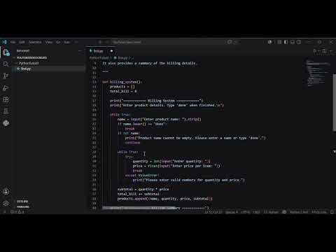 🔥 Python Billing Mini Project | Tutorial | Step-by-Step Guide